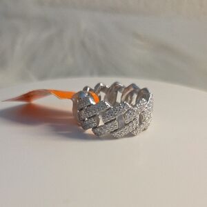 Mens Sterling Silver 925 Chain Link Ring